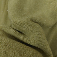 Détail col cheminée pull Karl pistache - maille stretch viscose avec fil lurex doré scintillant
