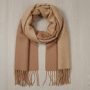 Aperçu porté l’écharpe Sazes bicolore réversible en viscose et laine