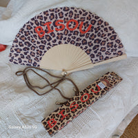 Éventail Abanito message Bisou bois handmade bandoulière incluse - ineva