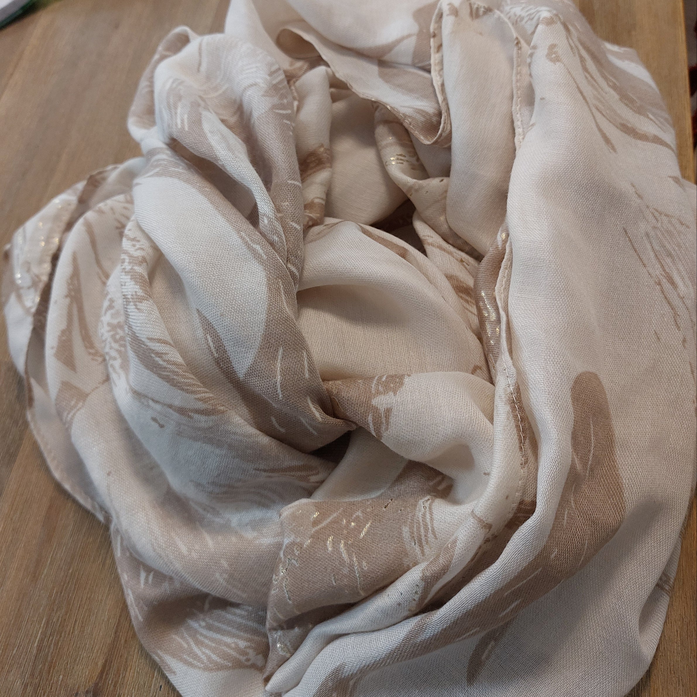 Foulard Bran Motifs Ramage - Écharpe Femme Viscose-Coton Ultra-Légère