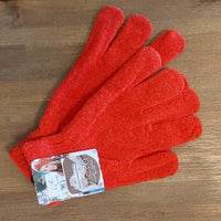 Gants Tignes rouge - chenille magic extensible femme hiver chaud 
