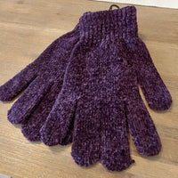 Gants Tignes violet - chenille extensible magic femme hiver chaud 