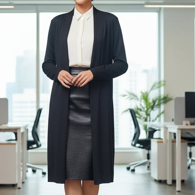 Gilet Long DANDI - Maille Jersey Extensible Femme