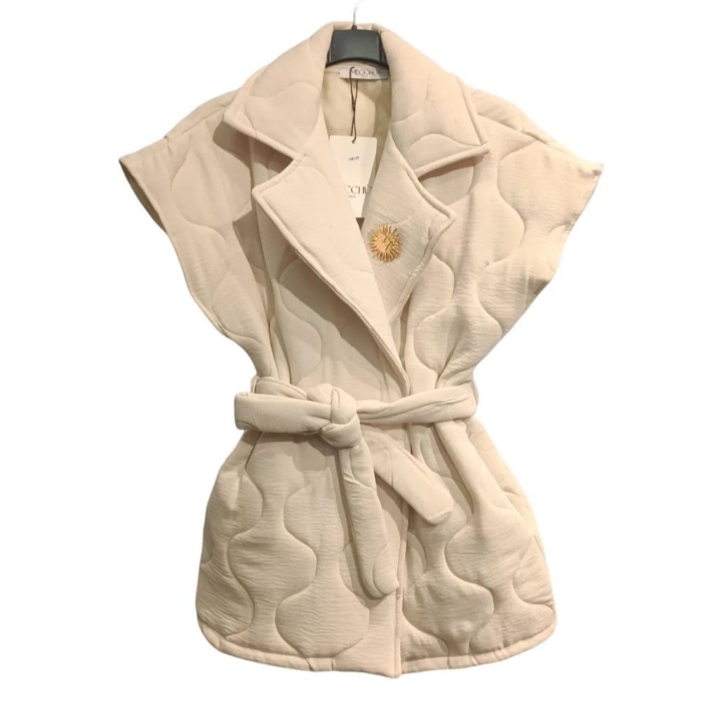 Gilet YORI Matelassé Sans Manches - Broche Amovible & Ceinture