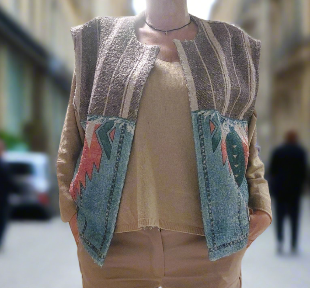 Gilet YUTO - Gilet Sans Manches Femme Esprit Laine Bouillie