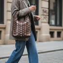 Sac à Main Casablanca - Sac Épaule Simili Cuir Clouté Forme Cloche
