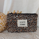 Pochette imprimé léopard méssage "Bichette d'amour" 