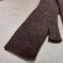 Mitaines longues Lume coloris chocolat en maille serrée avec sequins