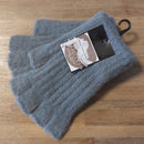 Gros plan texture maille acrylique mitaines Noril hiver