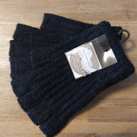 Détail maille fantaisie mitaines Noril noires extensibles