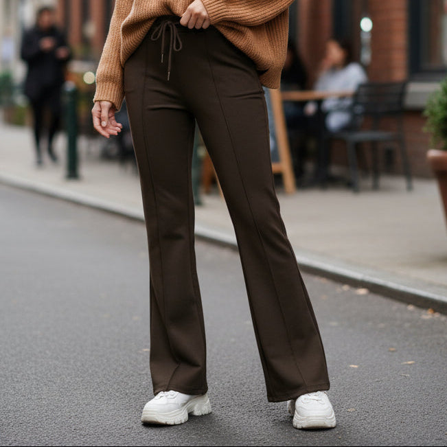 Pantalon Femme Taille Haute Eliot - Forme Trompette Baguette