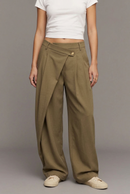 Pantalon Izzy - Pantalon Fluide Portefeuille Taille Élastique Jambes Évasées