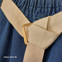 Pantalon Jordano – Jean Souple Coupe Droite Taille Élastique Ceinture Sangle