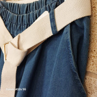 Pantalon Jordano – Jean Souple Coupe Droite Taille Élastique Ceinture Sangle