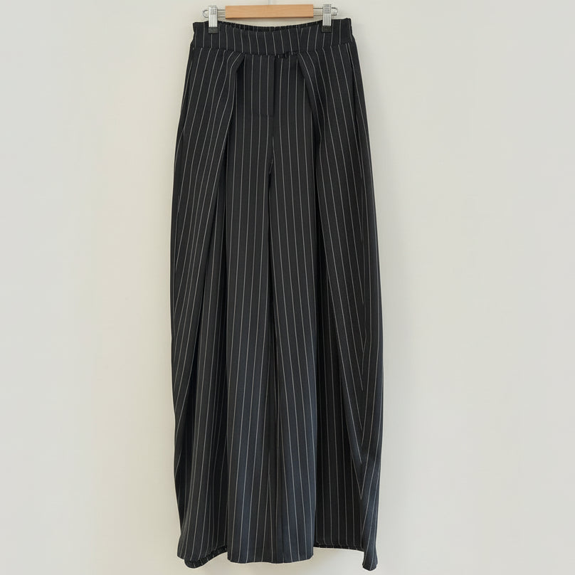 Pantalon Palazzo Lenny Rayé Taille Élastique Jambes Évasées | ineva