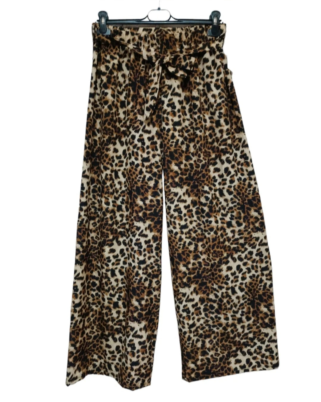 Pantalon RYO Palazzo Imprimé Léopard - Taille Élastique Fluide Femme