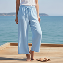 Pantalon Roman Gaze de Coton Coupe Large Droite 2 Poches Ceinture Élastique – 100% Coton, Taille 36-40
