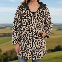 Parka Réversible Macha Femme - Face Léopard Effet Fourrure Douce