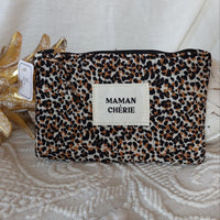 Pochette imprimé léopard "Maman chérie"