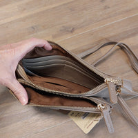 Pochette Sausset ouverte montrant les 3 compartiments intérieurs