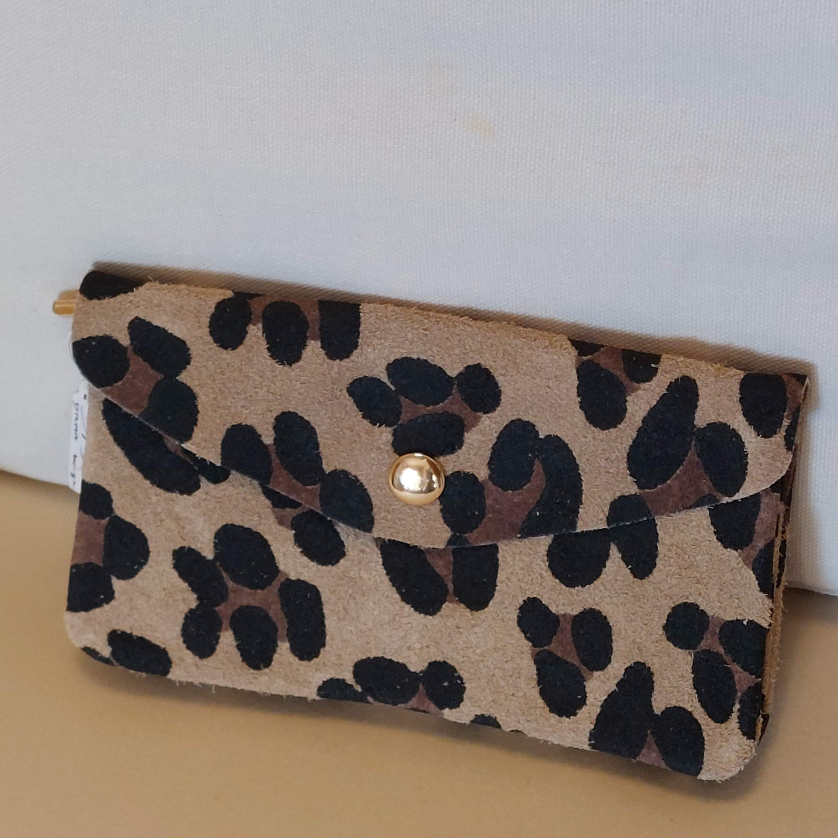 Portefeuille Nubuck DRAA Femme - Cuir Irisé 2 Compartiments Zip & Pression