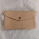 Portefeuille femm RABAT cuir grainé beige  fermé - Vue principale texture cuir naturel