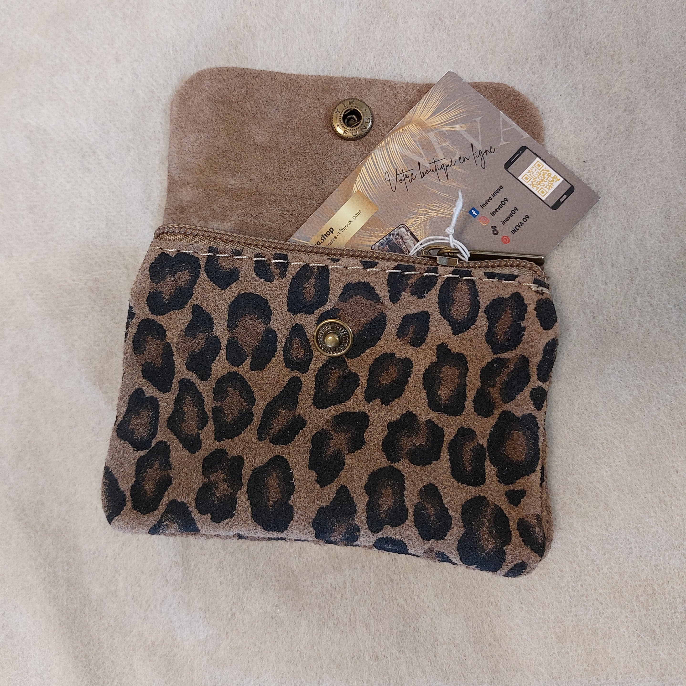 Portefeuille Nubuck SAFI - Petit Format 3 Compartiments Femme
