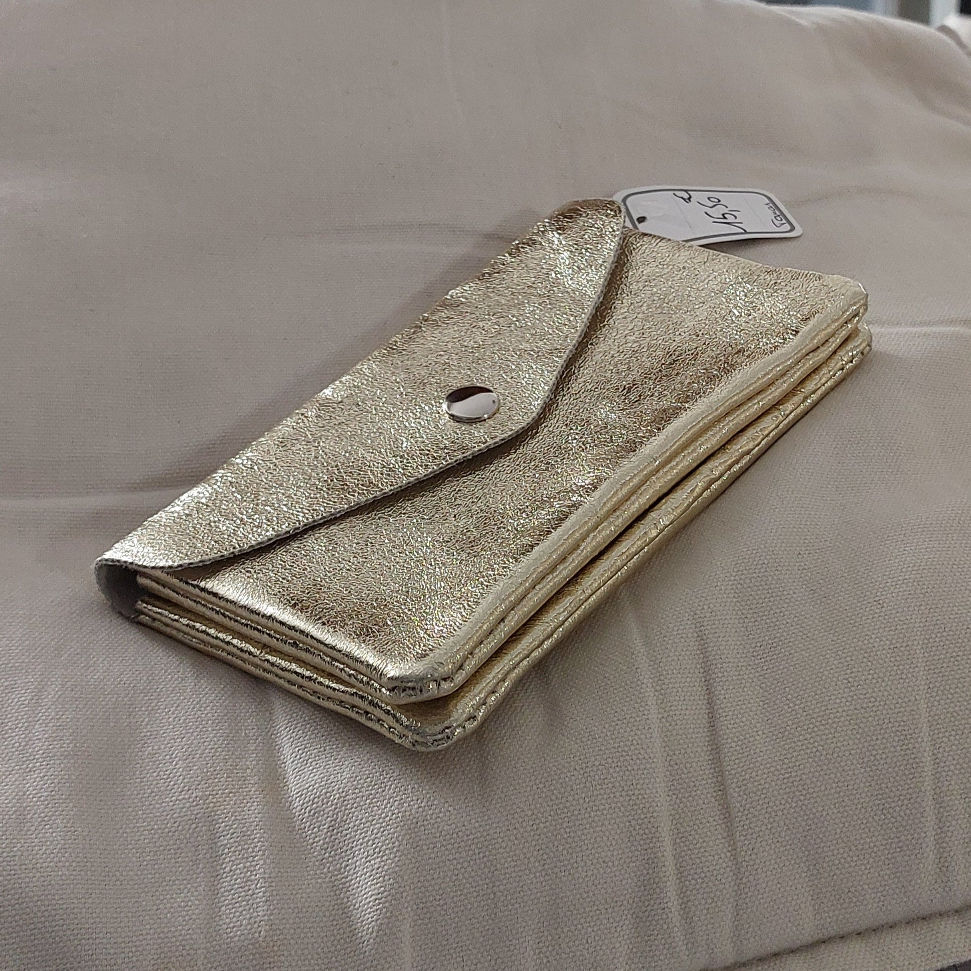 Portefeuille Tomar Cuir Irisé - 2 Compartiments Zip & Pression Femme