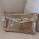 Portefeuille Tomari cuir irisé doré - accessoire élégant femme