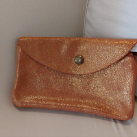 Portefeuille Tomari cuir irisé orange - finition premium ultra-souple