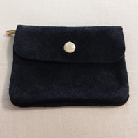 Portefeuille Vendas.n coloris noir en cuir nubuck avec compartiments zip et pression
