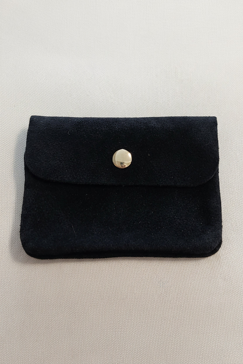 Portefeuille Vendas.n coloris noir en cuir nubuck avec compartiments zip et pression