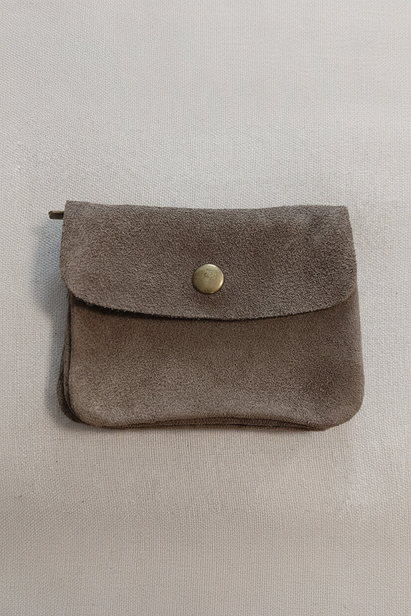Portefeuille Vendas.n coloris taupe en cuir nubuck doux au toucher