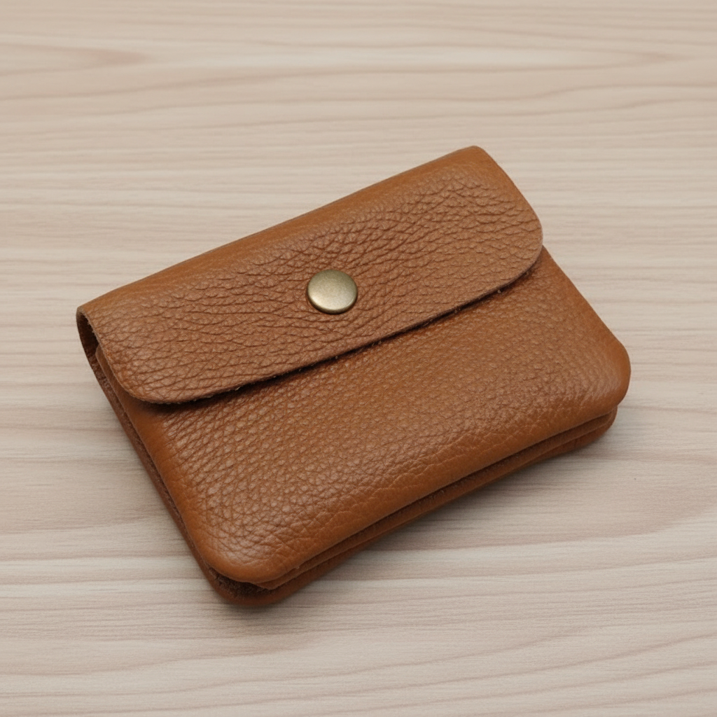 Portefeuille Vendi Cuir Grainé - Compact 2 Compartiments Zip et Pression