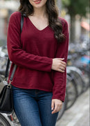 Pull Femme André Col V - Maille Stretch Sans Couture Viscose