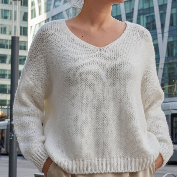 Pull Antoine Col V Femme - Maille Douce