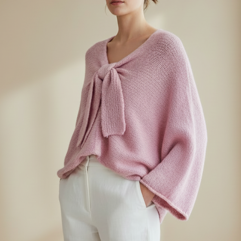 Pull Arthuro - Maille Douce Col Bateau avec Nœud Réversible