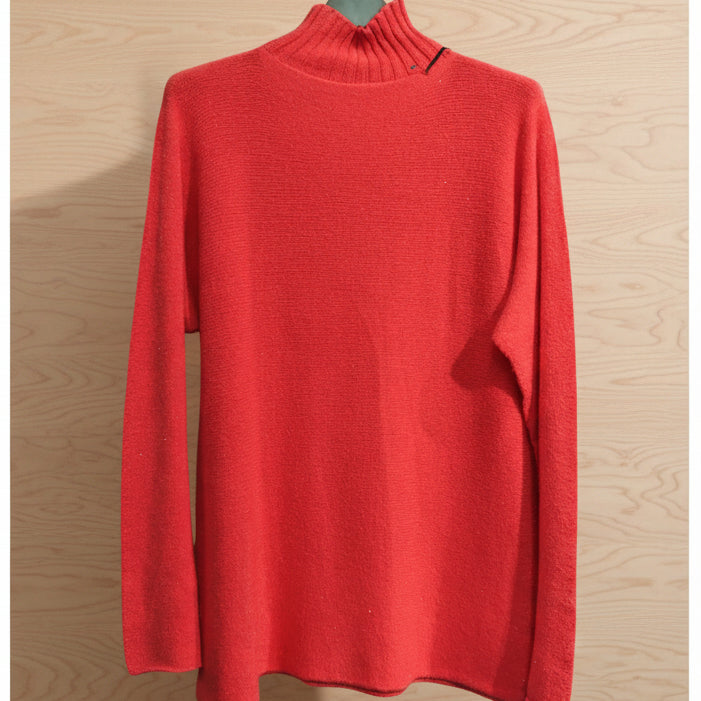 Pull Karl corail col cheminée lurex doré - style lumineux et confort exceptionnel
