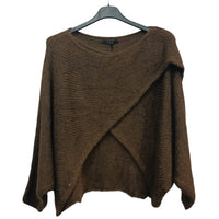 Pull Owen coloris choco femme col bateau manches chauve-souris - Vue produit