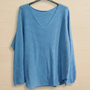 Pull Sandro bleu ciel col V brillant - maille viscose douce et finition lumineuse
