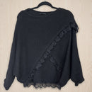 Pull Théo noir col bateau - maille fluide et design modulable pour un look polyvalent
