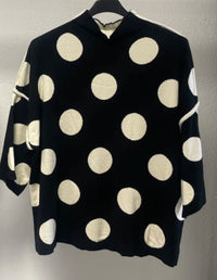 Pull Ziguy Gros Pois - Col Cheminée Manches 3/4 Femme