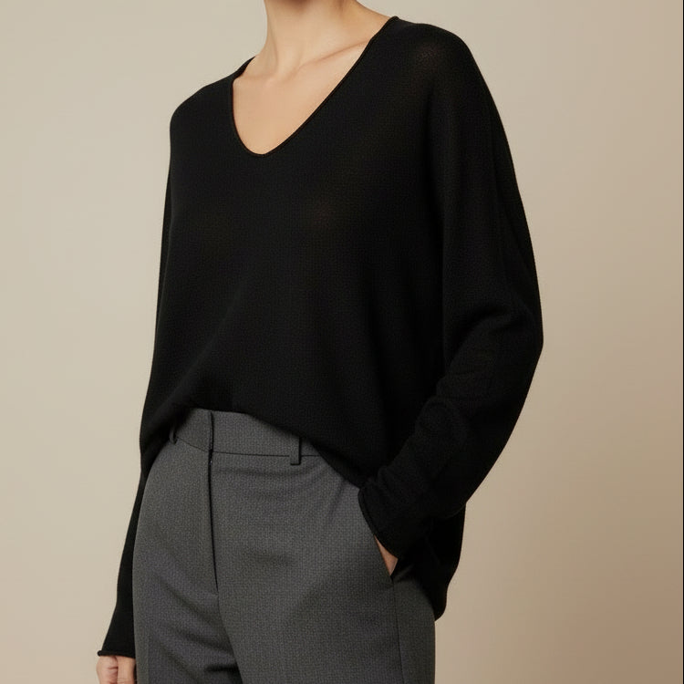 Pull Femme André Col V - Maille Stretch Sans Couture Viscose