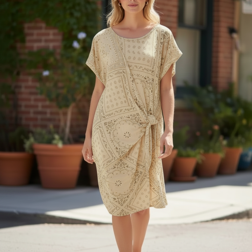 Robe Courte Portefeuille Imprimé Bandana Mila | Jersey Coton | 36/44 | ineva
