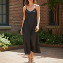 Robe Solal Longue Plissée Soleil Maille Irisée Lurex – 80% Viscose, Bretelles Fines, Taille 34-46