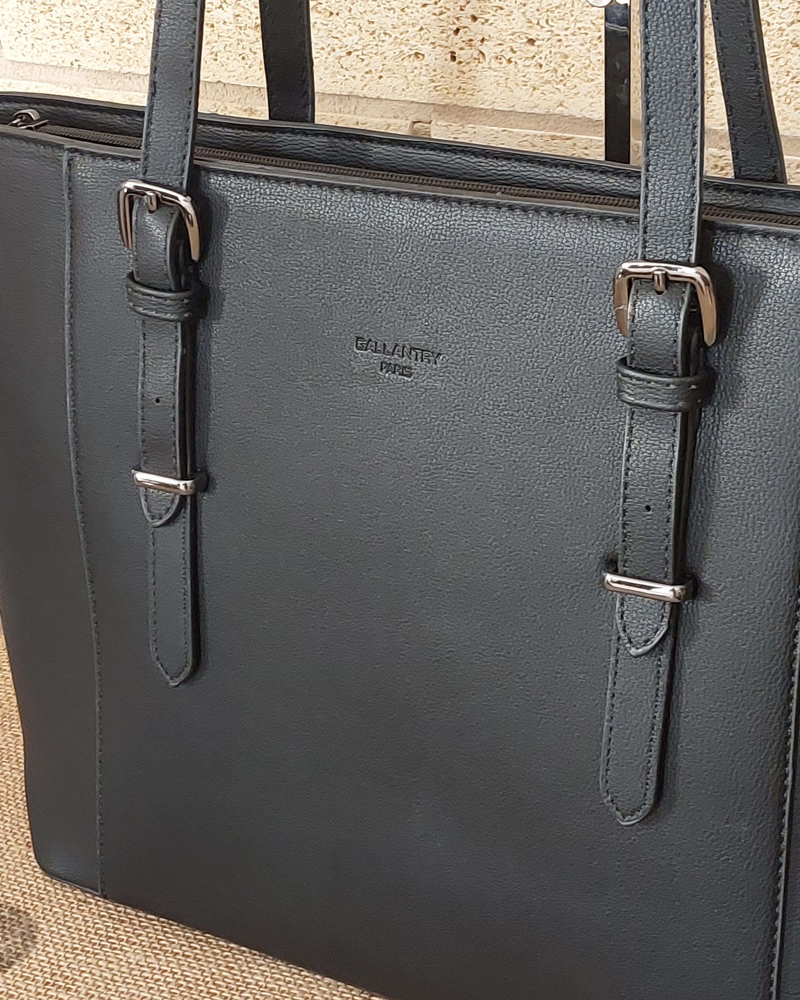 Sac Lecce — Simili Cuir Grainé Tote Bag Sac de Cours Working Girl Anses Réglables