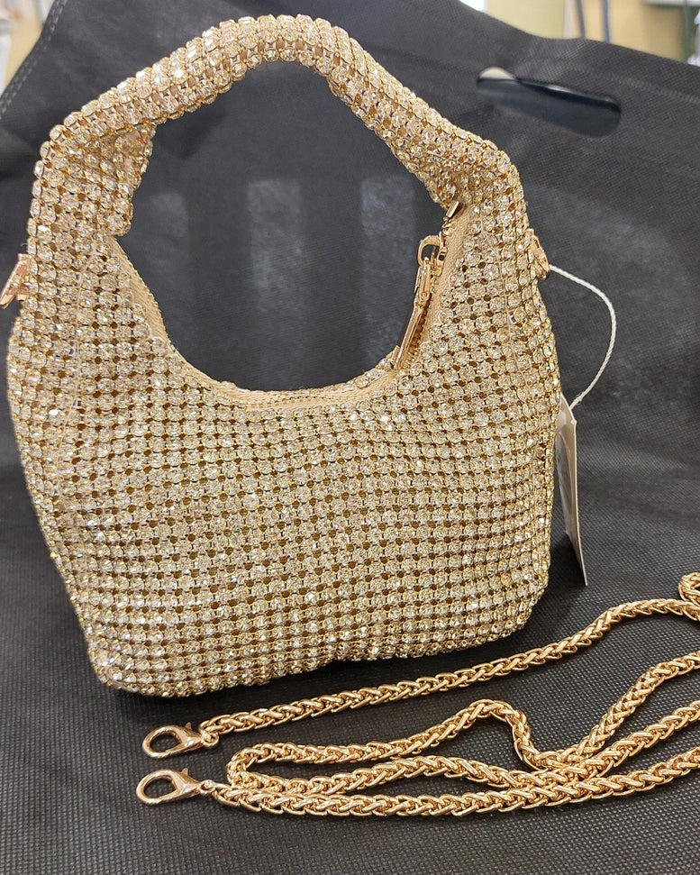 Sac Pepa — Mini Bourse Strass Anse Main Chaînette Bandoulière Soirée