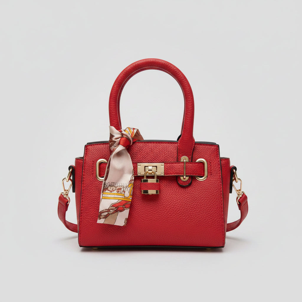 Petit Sac à Main Carré San Rémo | Cadenas Foulard Bandoulière | Végane | ineva