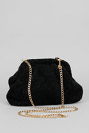 Sac bourse Sole noir aspect laine bouillie
