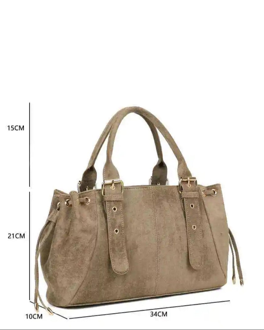 Sac Roma — Nubuck Synthétique Trapèze Cordons Coulissants Bandoulière Amovible